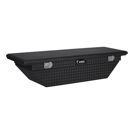 UWS 69IN ALUMINUM SINGLE LID CROSSOVER TOOLBOX LOW PROFILE ANGLED BLACK TBS-69-A-LP-BLK